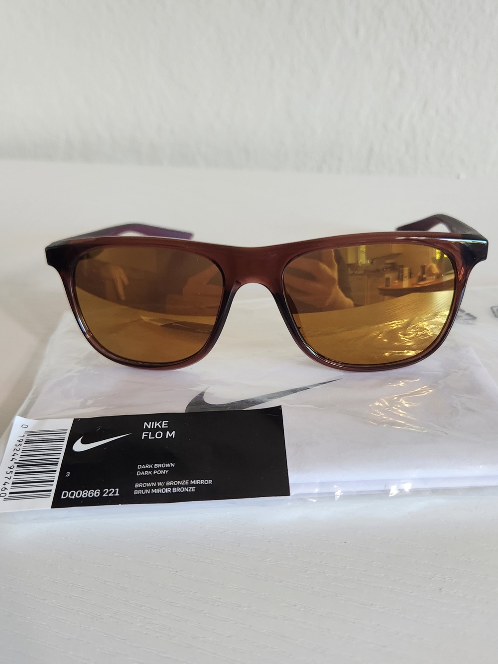 NIKE Flo M Men’s Dark Brown Sunglasses with Bronze Mirror Lenses